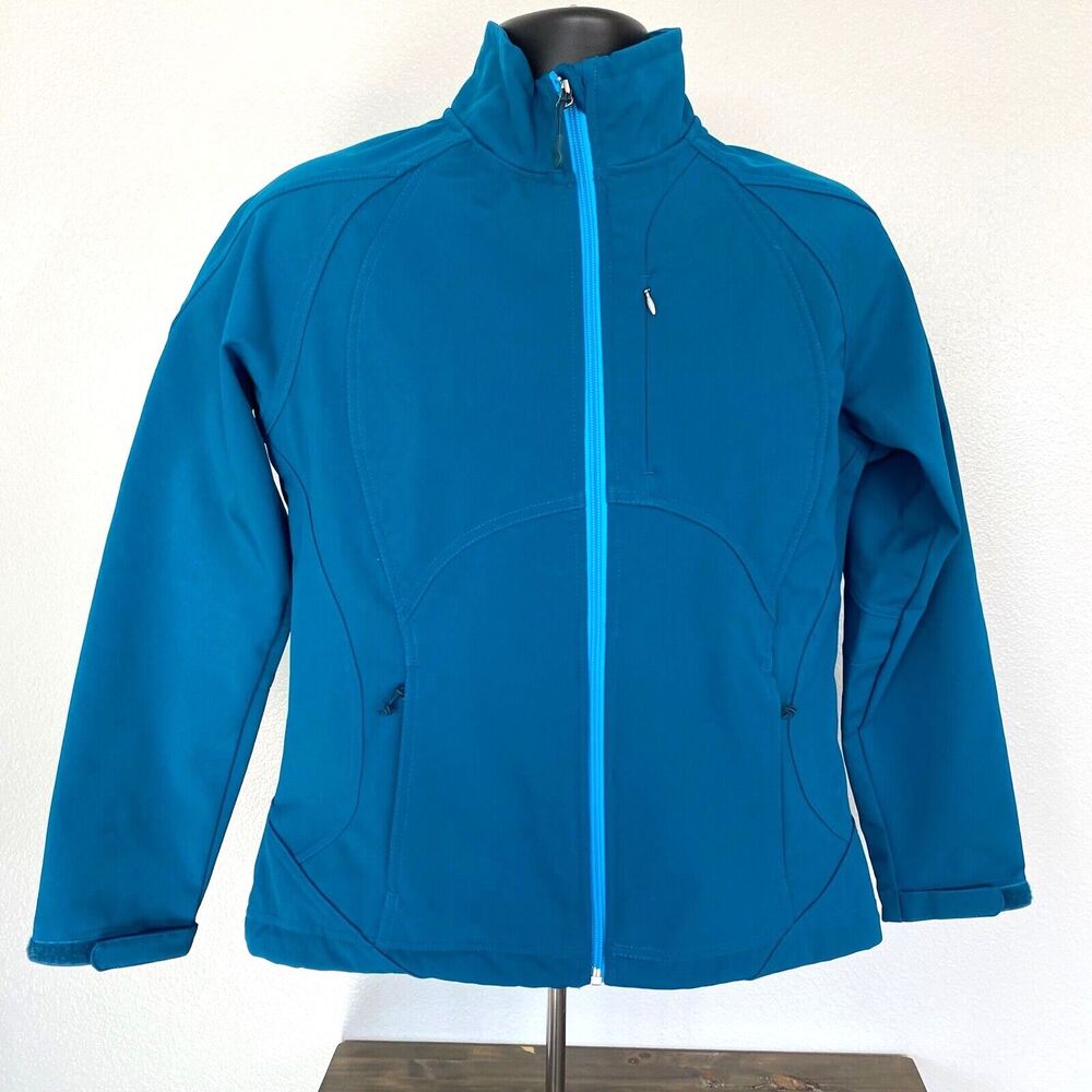 Winter Jacket Womens Size Medium Lined Coat Double Diamond Blue